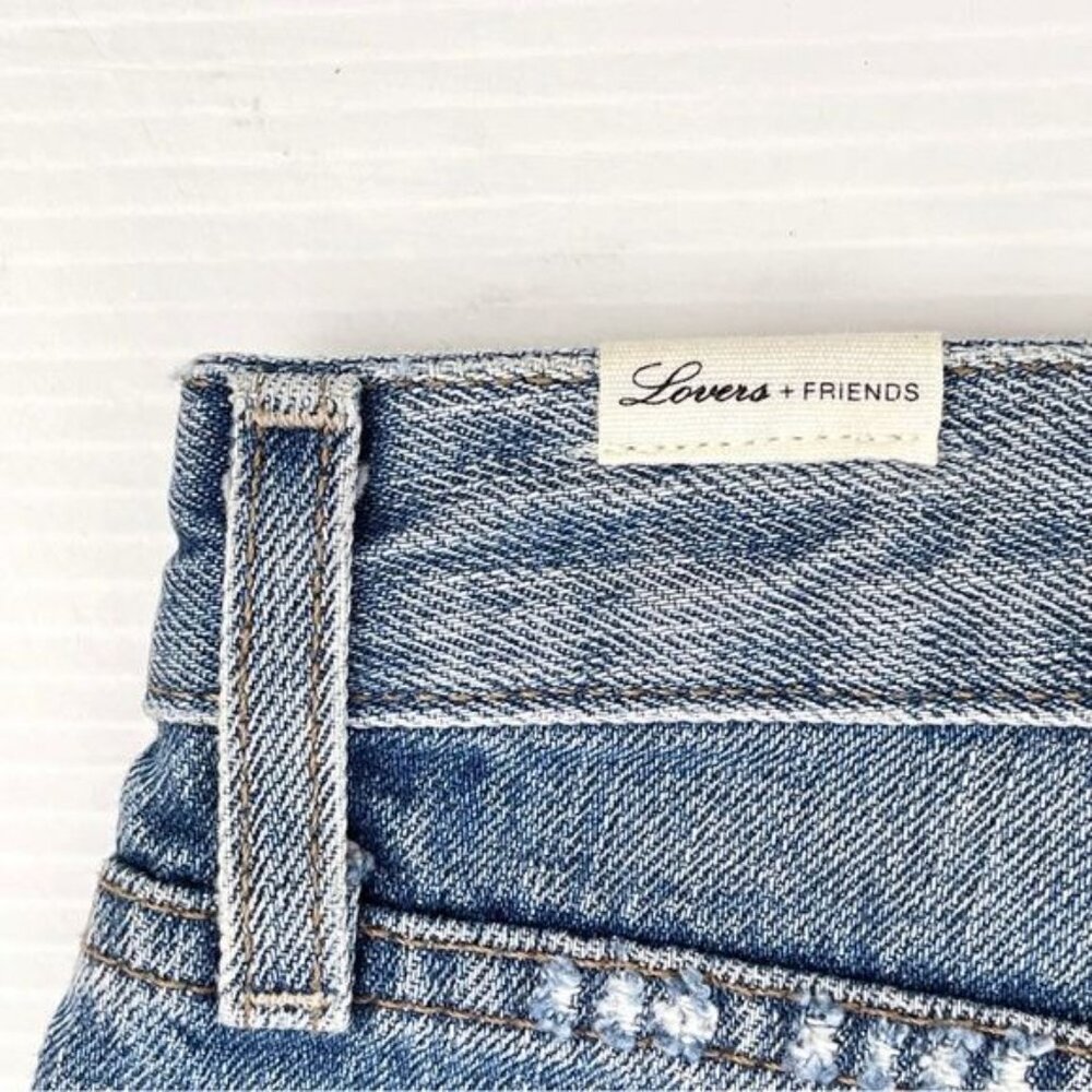 Lovers + Friends Jack High Rise distressed Shorts in Genesee wash 24 - Picture 6 of 8